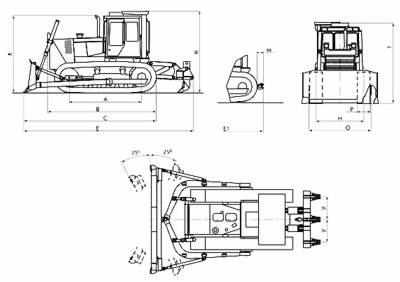 Габаритные размеры бульдозера Б10М ГМТ